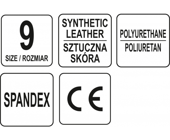 Фото 3 - Рукавиці робочі з відкритими пальцями YATO штучна шкіра + синтетична тканина розмір 9