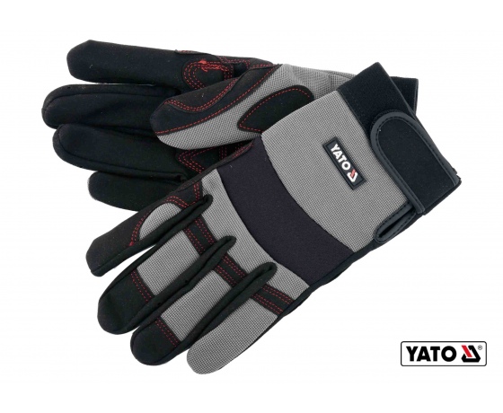 Фото 2 - Рукавиці робочі з застібкою-липучкою YATO штучна шкіра + синтетична тканина розмір 9