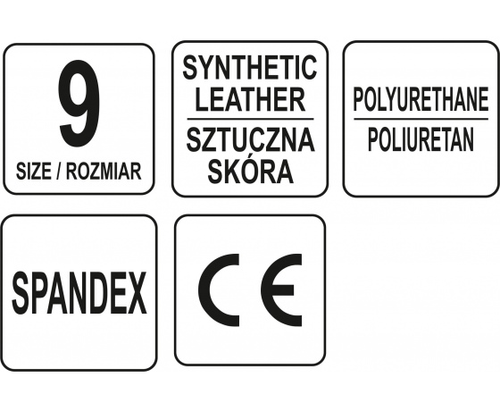 Фото 3 - Рукавиці робочі з застібкою-липучкою YATO штучна шкіра + синтетична тканина розмір 9