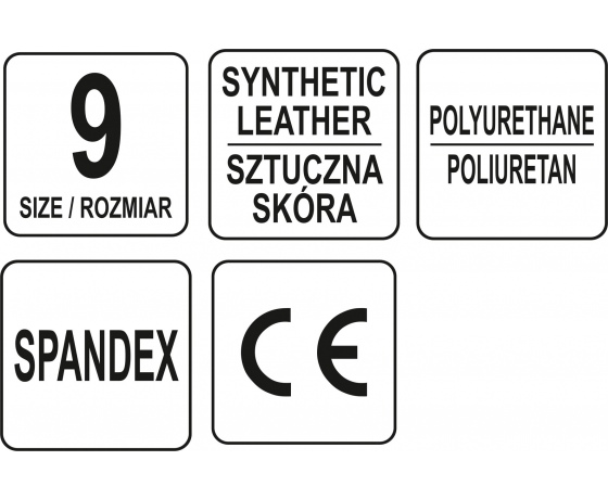 Фото 3 - Рукавиці робочі на резинці YATO штучна шкіра + синтетична тканина розмір 9