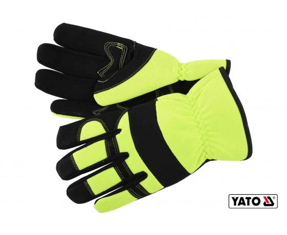 Фото 2 - Рукавиці робочі на резинці YATO штучна шкіра + синтетична тканина розмір 9