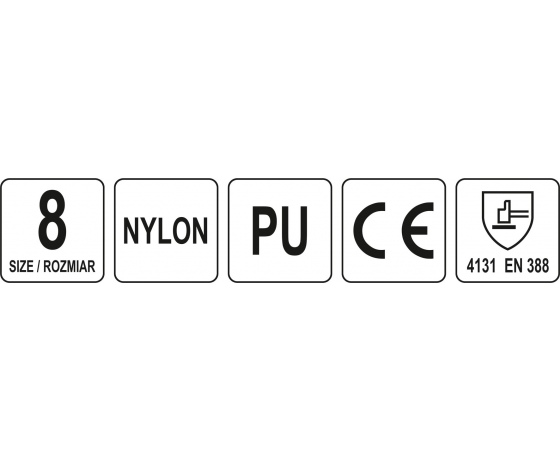 Фото 3 - Рукавиці робочі нейлонові чорні YATO розмір 8