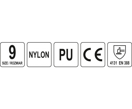 Фото 3 - Рукавиці робочі нейлонові чорні YATO розмір 9