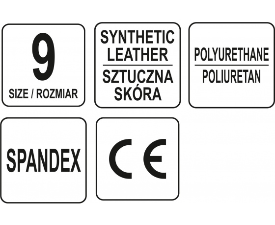 Фото 3 - Рукавиці робочі чорні з відкритими пальцями YATO штучна шкіра + синтетична тканина розмір 9