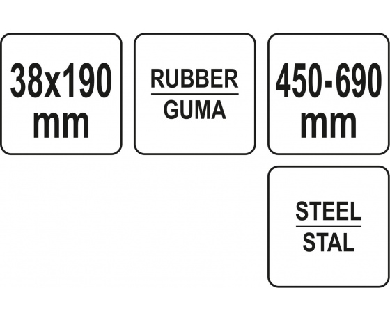 Фото 5 - Валик притискний гумовий YATO Ø38 x 190 мм, сталева телескопічна ручка 450-690 мм
