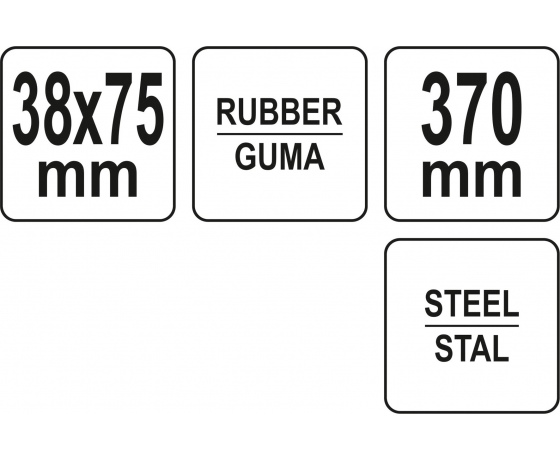 Фото 5 - Валик притискний гумовий YATO Ø38 x 75 мм, сталева ручка 370 мм