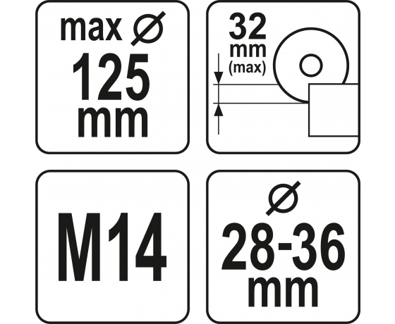 Фото 5 - Кожух пилозахисний YATO до КШМ на диск Ø115/125 мм, глибина різу 32мм, діапазон 28-36 мм
