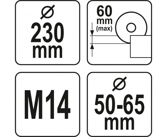 Фото 4 - Кожух пилозахисний YATO до КШМ на диск Ø230 мм, глибина різу 60 мм, діапазон 50-65 мм
