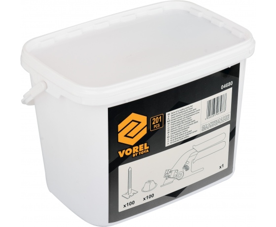 Фото 3 - Набір для викладання плитки VOREL, 100 чашок, 100 стяжок, стяжні щипці, 201 елемент
