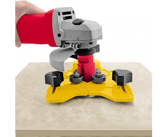 Фото 4 - Направляючий пристрій VOREL для свердління в плитках, Ø4-84 мм, кріплення на присосках