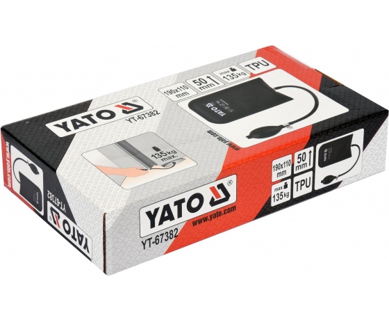 Фото 4 - Подушка монтажна, надувна YATO, навантаження 135 кг, висоти 50 мм, 190 х 110 мм