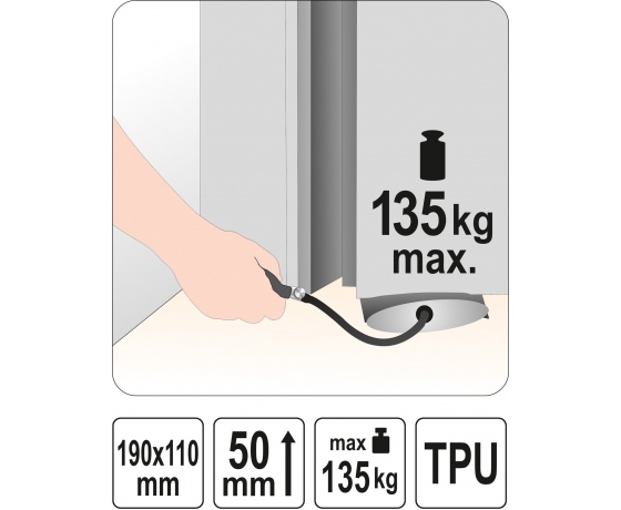 Фото 5 - Подушка монтажна, надувна YATO, навантаження 135 кг, висоти 50 мм, 190 х 110 мм