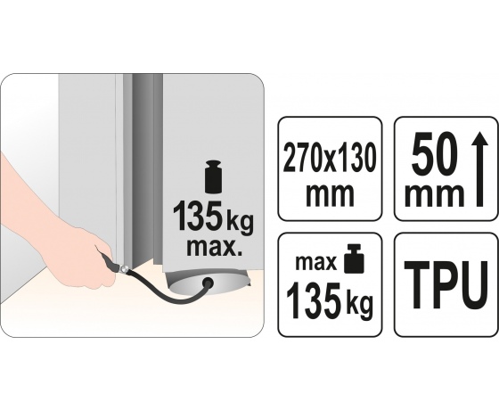 Фото 5 - Подушка монтажна, надувна YATO, навантаження 135 кг, висоти 50 мм, 270 х 130 мм