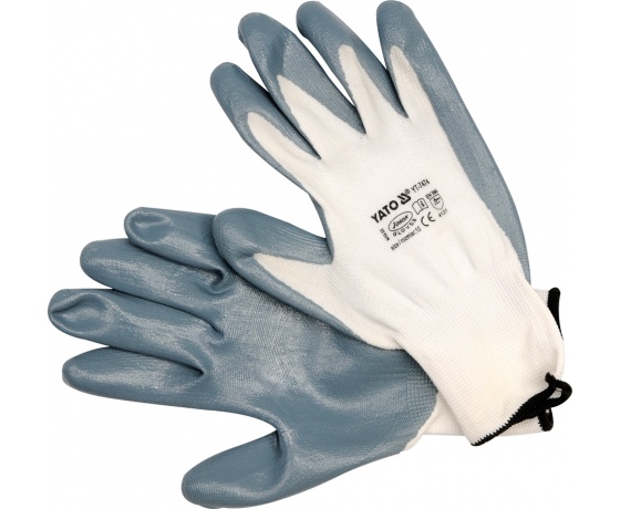 Фото 2 - Рукавиці робочі біло-сірі YATO, розмір 10