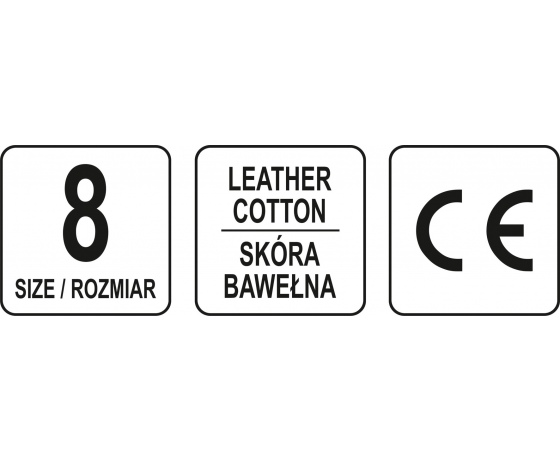 Фото 4 - Рукавиці робочі біло-червоні YATO, бавовна + шкіра, розмір 8