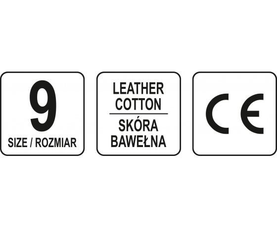 Фото 4 - Рукавиці робочі біло-червоні YATO, бавовна + шкіра, розмір 9