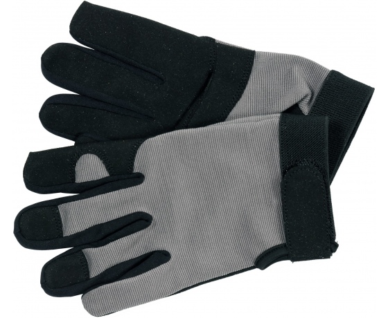 Фото 3 - Рукавиці робочі чорно-сірі YATO, для сенсорних екранів, штучна шкіра + бавовняний трикотаж, розмір 10