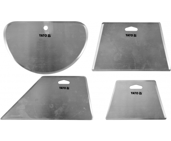 Фото 2 - Скребки столярні з нержавіючої сталі YATO, 205х98 мм, 160х100 мм, 120х80 мм, 100х160 мм, 4 шт.