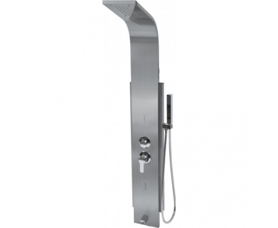 Фото 2 - Душова панель STEELY 6 FALA: 5 функцій, 155 х 22/18 x 7 см, шланг l= 150 см, з нержавіючої сталі