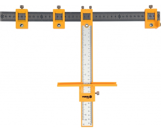 Фото 2 - Шаблон для розмічання отворів VOREL з радіуом 200 мм; метрична і дюймова шкали