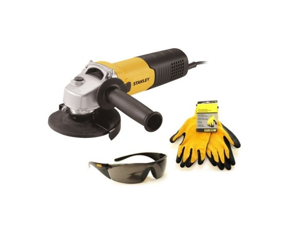 Фото 2 - Шліфмашина кутова мережева STANLEY : P= 1150 Вт. Регулятор швидкості, диск Ø=125 мм, + окуляри і рук