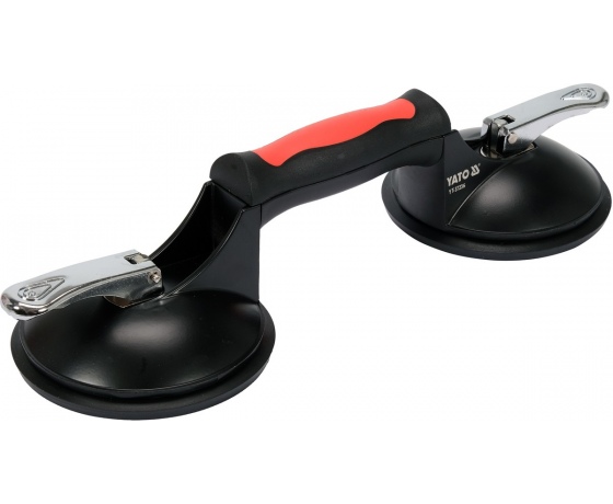 Фото 2 - Присоска для монтажу скла подвійна YATO: 2 чашки Ø= 125 мм, m= 120 кг, 245х 125х 7 мм