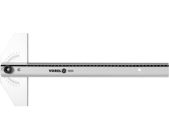 Фото 3 - Кутник установний алюмінієвий VOREL: l= 400 мм, 2 сторони 0-90°, з метричною шкалою
