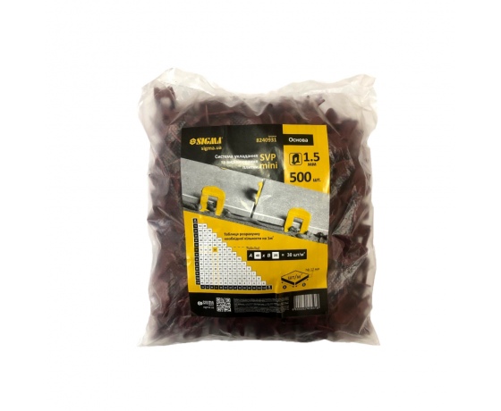 Фото 2 - Система укладки и выравнивания плитки SVP Mini основание 1.5 мм 500шт SIGMA (8240931)