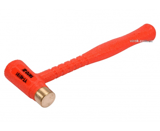 Фото 2 - Молоток безінерційний з латунним бойком YATO 32 мм 330 мм 790 г