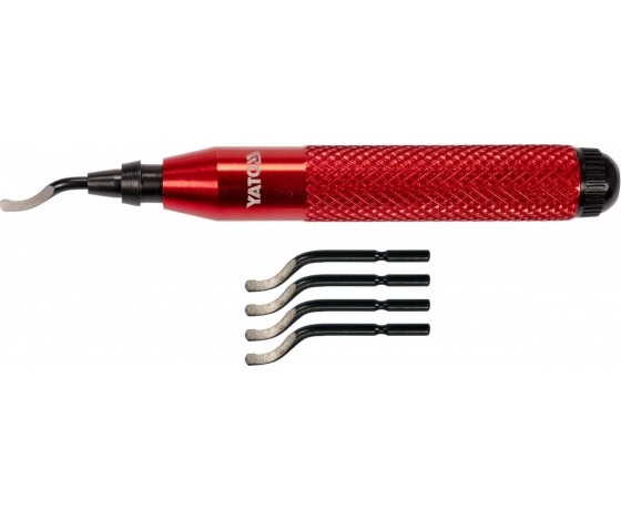 Фото 2 - Ніж для знімання фаски і задирок універсальний YATO, l= 135 мм, алюміній/ сталь, 5 запасних лез