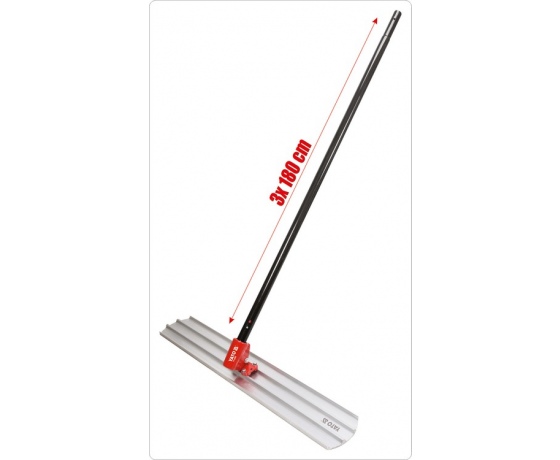 Фото 2 - Планка розгладжувльна по бетону з вібраційн головкою YATO, 120х 20 см, з складним держаком 3х 180 см