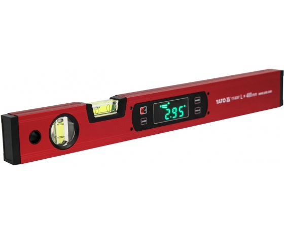 Фото 2 - Рівень електронний з LED-дисплеєм YATO: L= 400 мм, магнітний, алюмінієвий корпус