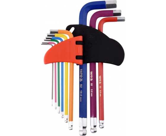 Фото 2 - Ключі шестигранні Г-подібні з кулькою YATO М1.5-10 мм