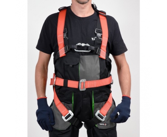 Фото 2 - Шлейки безпеки з лямками і стегновим пасом YATO для висотних робіт, поліестерові