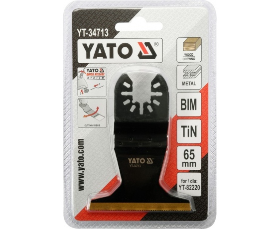 Фото 4 - Полотно-насадка різальне біметал для реноватора YT-82220 YATO по дереву і металу, l= 90 мм, w= 65 мм