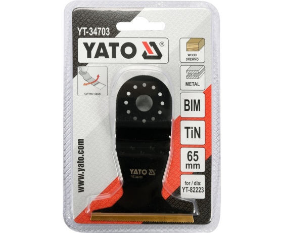 Фото 3 - Полотно-насадка різальне біметал для реноватора YT-82223 YATO по дереву і металу, l= 90 мм, w= 65 мм
