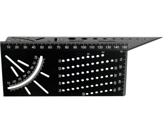 Фото 3 - Кутник алюмінієвий стереометричний 3D YATO 150х 70х 215 мм з транспортиром і шаблонами отворів