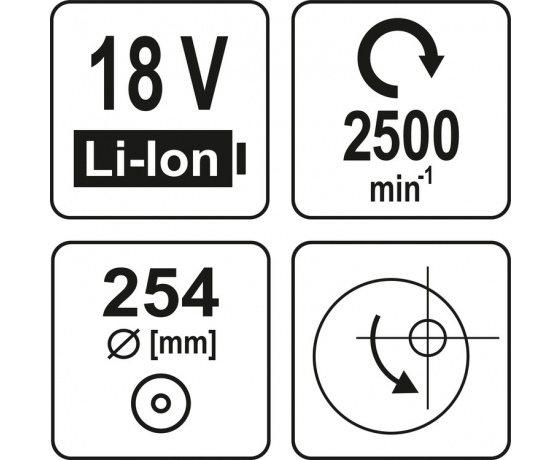 Фото 9 - Полірувальна машина акумуляторна YATO: Li-Ion 18 В, (без акумулятора) 2500 об/хв, диск Ø= 250 мм