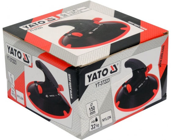 Фото 4 - Присоска для монтажу скла одинарна YATO: чашка Ø= 152 мм, m= 32 кг