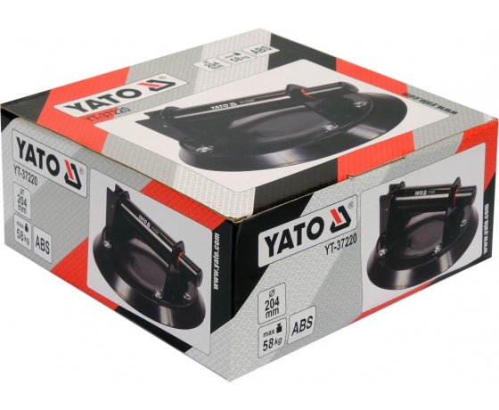 Фото 4 - Присоска для монтажу скла одинарна YATO: чашка Ø= 204 мм, m= 58 кг