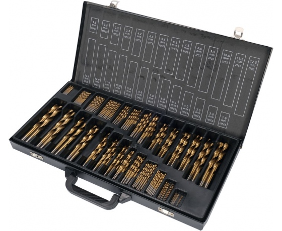 Фото 5 - Свердла по металу титанові YATO : HSS-TiN Ø= 1-13 мм. компл. 190 шт