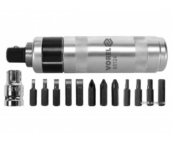 Фото 3 - Викрутка-тримач ударна VOREL з магнітними насадками 14 шт