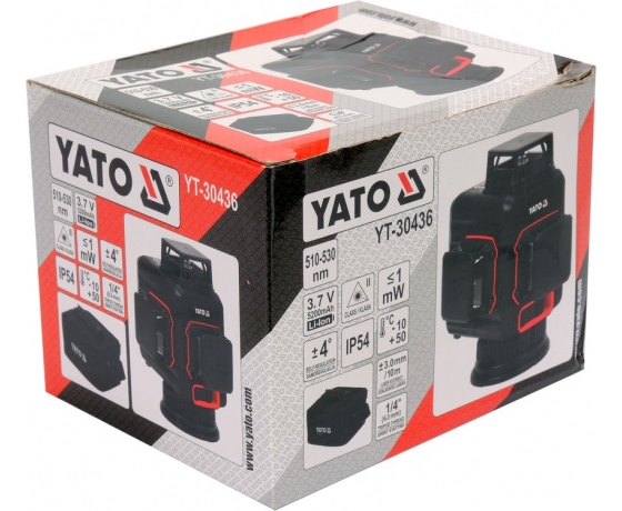 Фото 6 - Нівелір лазерний самонівелюючий YATO : 12 променів, точність- ±3 мм/ 10 м, верт./гориз. промені