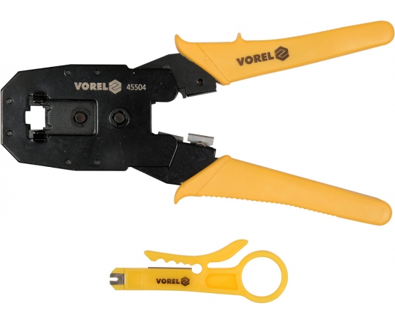 Фото 3 - Кліщі для затискання телефонних і мережевих штепселів VOREL: L= 195 мм, RJ45 RJ10 RJ11