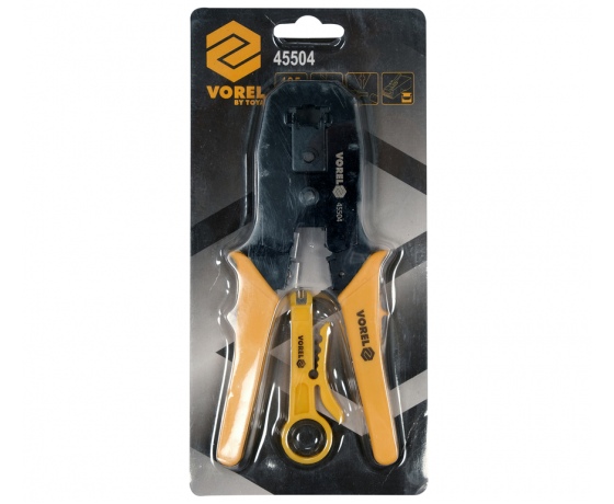 Фото 6 - Кліщі для затискання телефонних і мережевих штепселів VOREL: L= 195 мм, RJ45 RJ10 RJ11