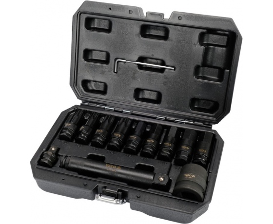 Фото 4 - Набір насадок ударних YATO TORX, HEX до квадратів 1/2