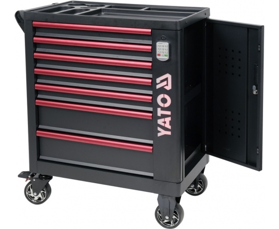 Фото 2 - Шафа-візок для інструментів YATO з 7 шуфлядами, 982x 755x 455 мм, кодовий замок