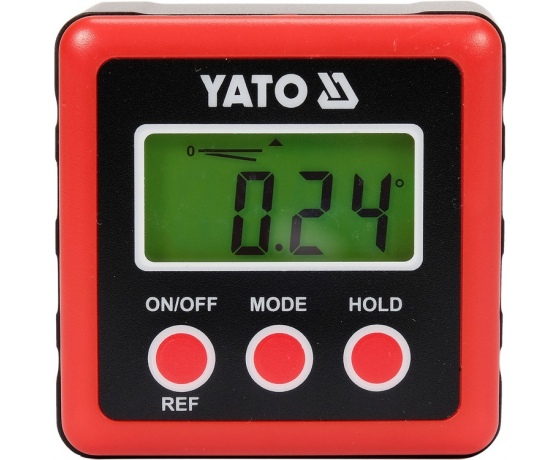 Фото 4 - Кутомір електронний YATO; діапазон 4х 0-90° з живленням від 2 батарейок 1,5 В тип ААА