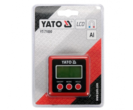 Фото 5 - Кутомір електронний YATO; діапазон 4х 0-90° з живленням від 2 батарейок 1,5 В тип ААА