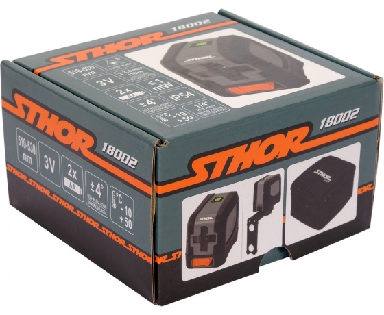 Фото 6 - Нівелір лазерний STHOR з зеленими гориз./вертик. променями:, точність- ± 3 мм/ 10 м